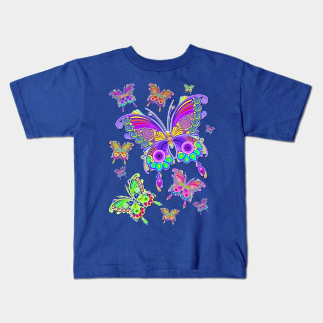 Butterfly Colorful Tattoo Style Kids T-Shirt by BluedarkArt